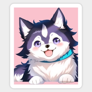 Happy Husky Puppy Sticker